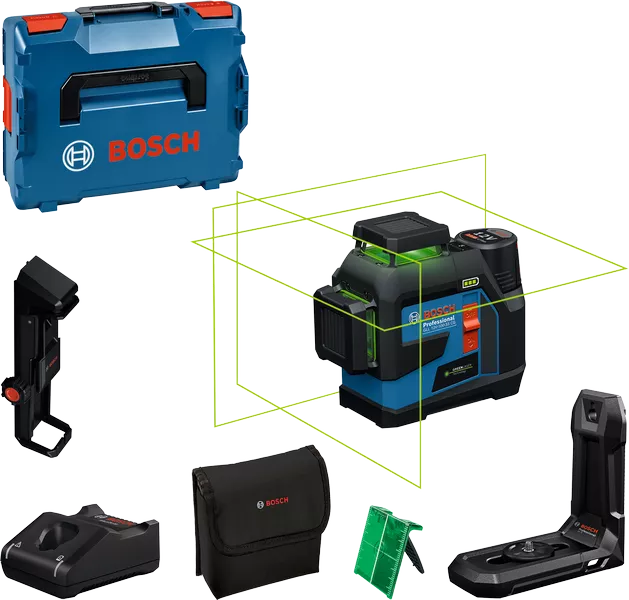 Bosch Kryss- Og Linjelaser Gll 12V-100-33 Cg 12V Komplett Grønn