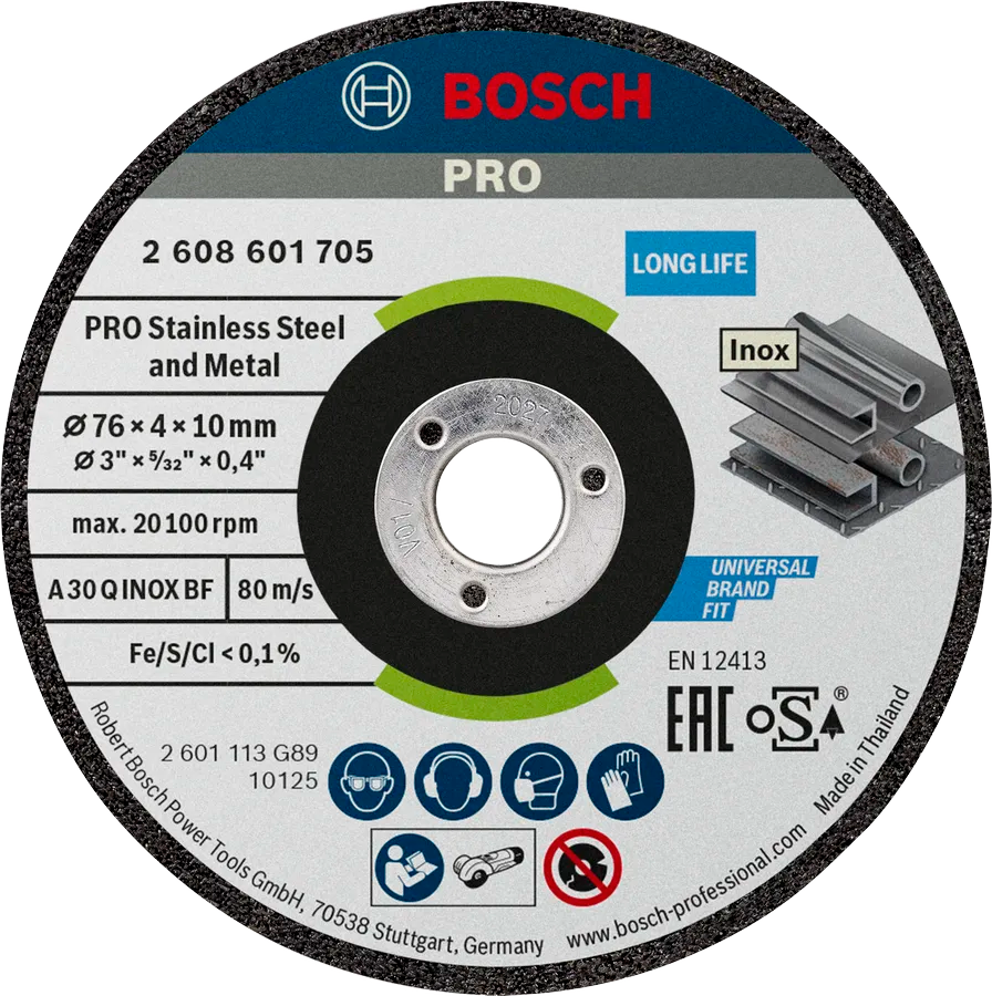 Bosch Slipeskive Til Metal 76x4x10 mm A2