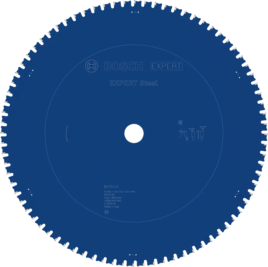 Bosch Sirkelsagblad 355 x 2,6/2,2 x 25,4 mm 80T Steel EXPERT