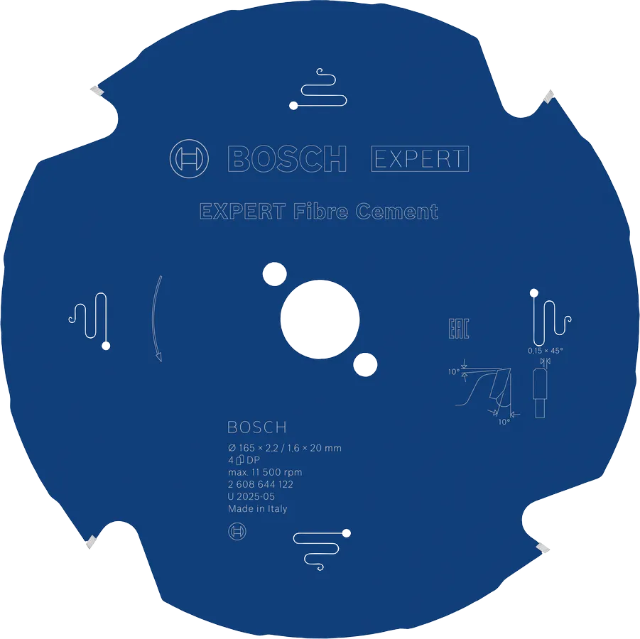 Bosch Sirkelsagblad 165 x 2,2/1,6 x 20 mm, T4 Fibre Cement EXPERT