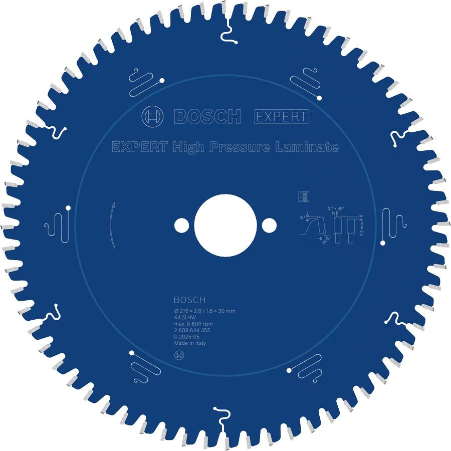 Bosch Sirkelsagblad 216 x 2,8/1,8 x 30 mm, T64 High Pressure Laminate EXPERT
