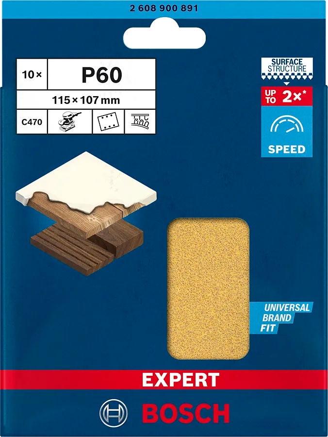 Bosch Slipepapir 115x107mm K60 C470 EXPERT Pk. 10