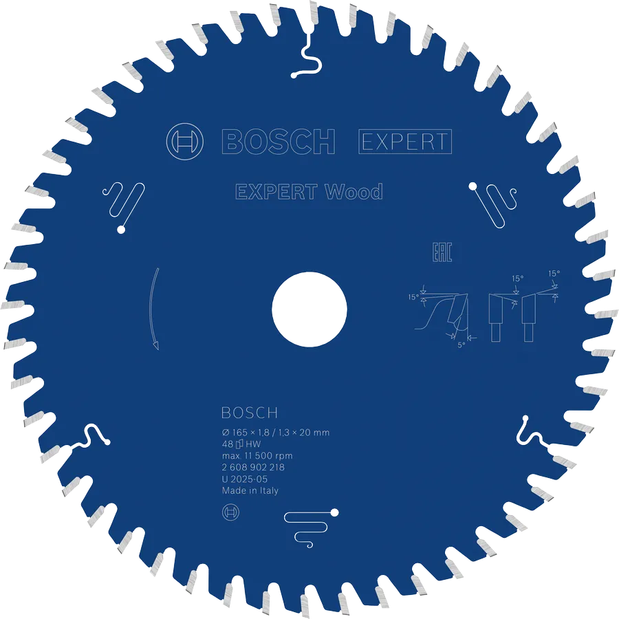 Bosch Sirkelsagblad 165X20X1,8 48T 5G Wood EXPERT