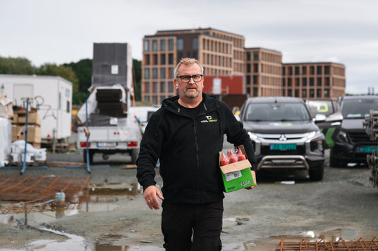 verktøycontainer på byggeplass