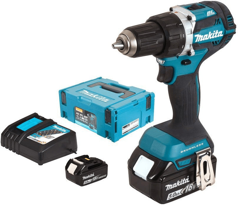 Makita Borskrutrekker LXT 18V DDF484 Med 2x Batterier Og Lader