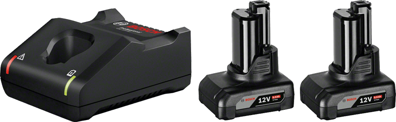 Bosch Batterisett 12 Volt 2X6,0Ah 1Xgal12V-40