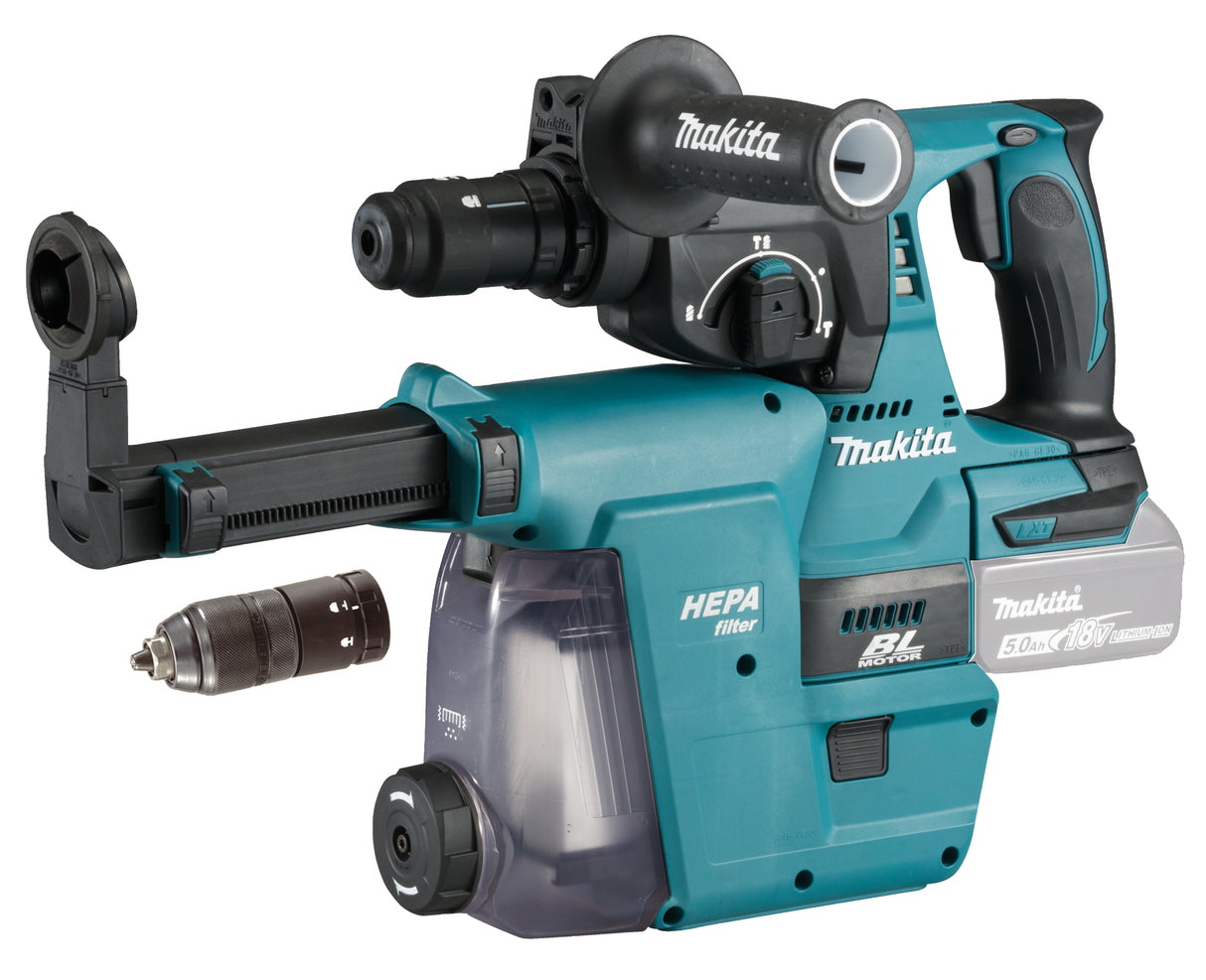Makita Kombihammer SDS+ LXT 18V DHR243 Med Støvsuger Uten Batteri Og Lader