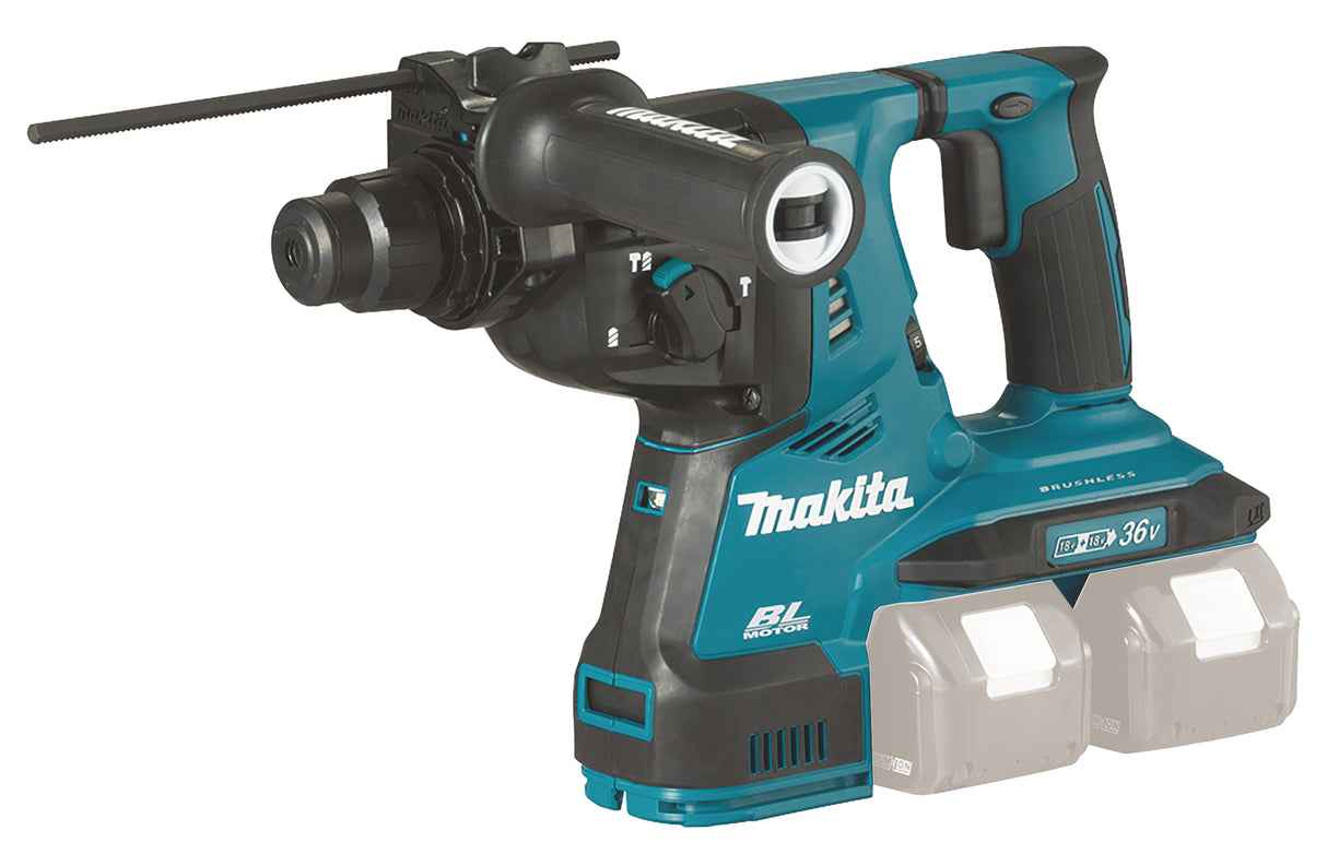 Makita Kombihammer SDS+ LXT 2x18V DHR280 Med Støvsuger Uten Batteri Og Lader
