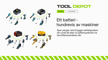 Batterier til verktøy - Ett batteri til hundrevis av maskiner