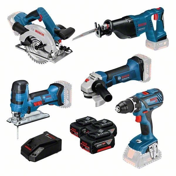 Bosch Akkusett 18V GSR+GST+GWS+GKS+GSA 3x4 Ah. | Bosch | Bosch, Elektroverktøy, Maskinsett