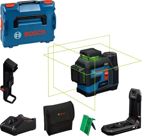 Bosch Kryss- Og Linjelaser Gll 12V-100-33 Cg 12V Komplett Grønn