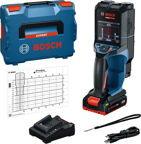 Bosch Detektor D-tect 18V-200-17C 1x2.0 Ah Batteri Og Lader I L-Boxx