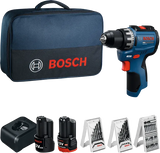 Bosch Drill GSR 12V-31 1x3.0 og 1x2.0 Ah Batterier Og Lader I Nylonveske