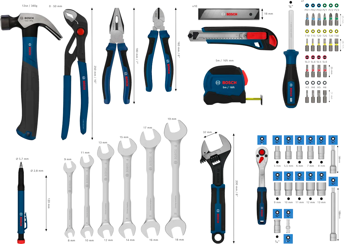 Bosch Håndverktøysett med 89 deler