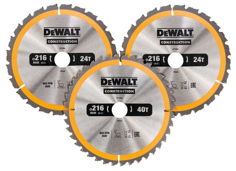 Dewalt Sagbladpakke Dt1962 216Mm 2X24T/1X40T 3 Stk