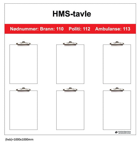 TD Tavle STANDARD 100 x 100cm - 6 Klyper