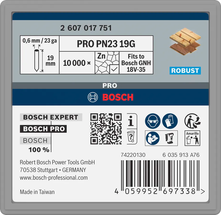 Bosch Dykkertspiker PN23 G Pin, 0,65/23 g, galvanisert