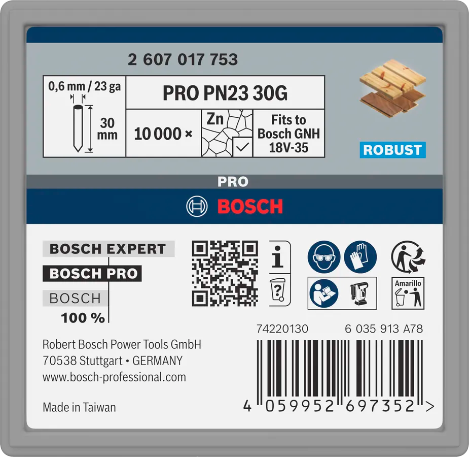 Bosch Dykkertspiker PN23 G Pin, 0,65/23 g, galvanisert
