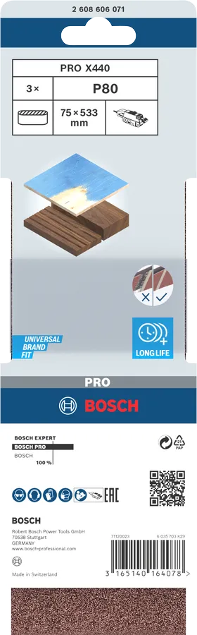 Bosch Båndslipepapir Redwood 75x533 mm Pk. 3