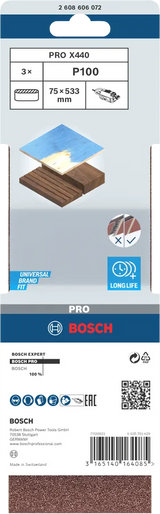 Bosch Båndslipepapir Redwood 75x533 mm Pk. 3