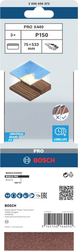 Bosch Båndslipepapir Redwood 75x533 mm Pk. 3