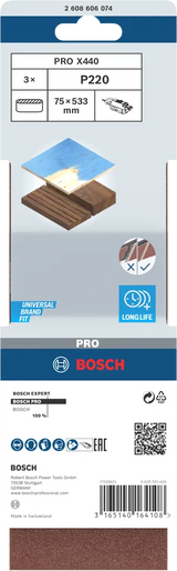 Bosch Båndslipepapir Redwood 75x533 mm Pk. 3