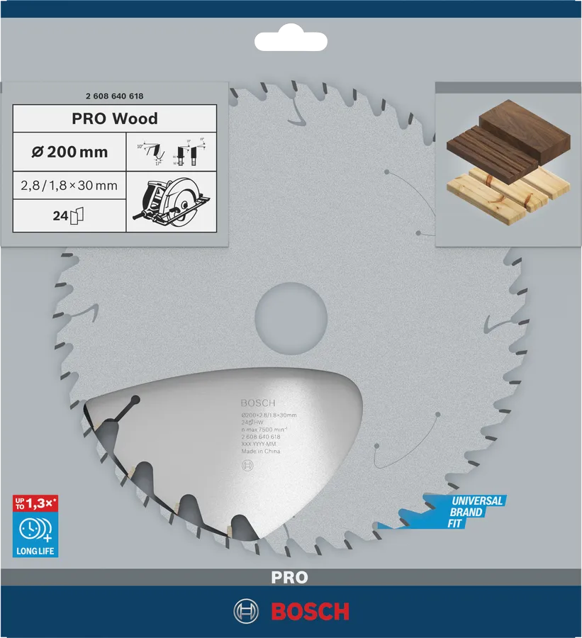 Bosch Sirkelsagblad Sirkelsagblad 200 x 2,8 x 30 mm, T24 Wood PRO