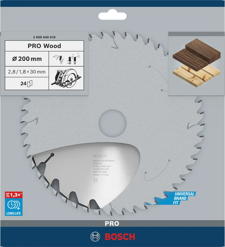 Bosch Sirkelsagblad Sirkelsagblad 200 x 2,8 x 30 mm, T24 Wood PRO