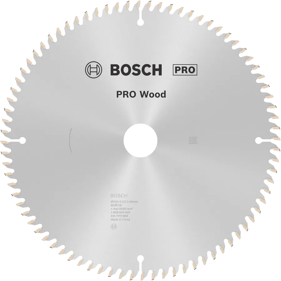 Bosch Sirkelsagblad 250 x 3,2 x 30 mm, T80 PRO Wood