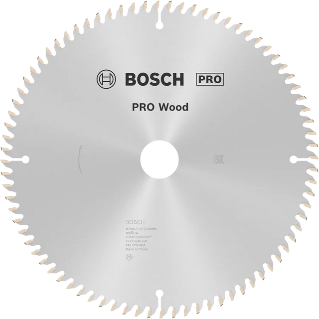 Bosch Sirkelsagblad 250 x 3,2 x 30 mm, T80 PRO Wood