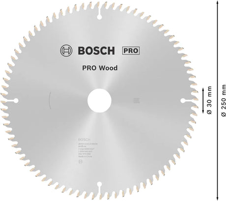 Bosch Sirkelsagblad 250 x 3,2 x 30 mm, T80 PRO Wood