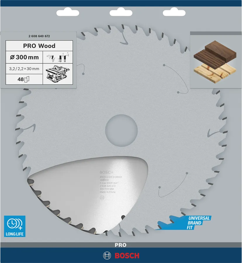 Bosch Byggsagblad 300 x 3,2 x 30 mm, T48 Wood PRO