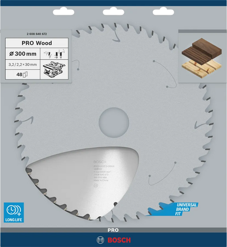 Bosch Byggsagblad 300 x 3,2 x 30 mm, T48 Wood PRO