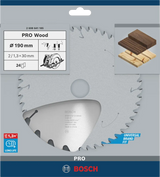 Bosch Sirkelsagblad 190 x 2 x 30 mm, T24 Wood PRO