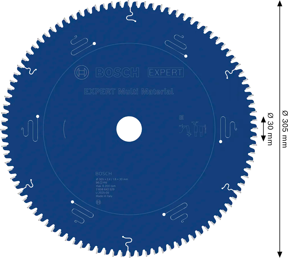 Bosch Sirkelsagblad 305 x 2,4/1,8 x 30 mm, T96 Multimaterial EXPERT