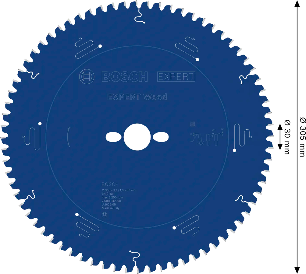 Bosch Sirkelsagblad 305 x 2,4/1,8 x 30 mm, T72 Wood EXPERT