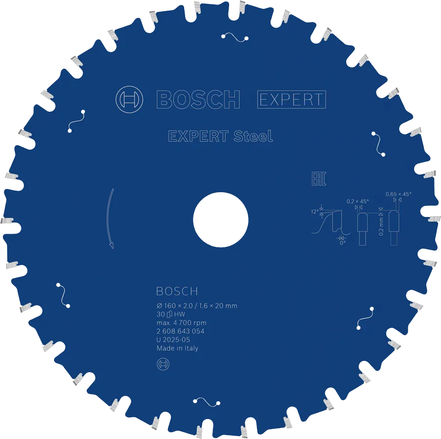 Bosch Sirkelsagblad Ø160X2,0X20 Mm Exp Stål 30T