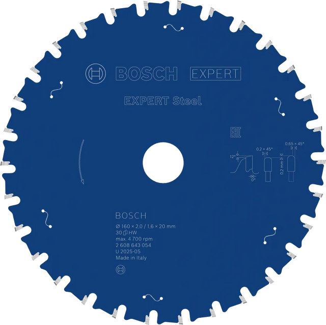 Bosch Sirkelsagblad Ø160X2,0X20 Mm Exp Stål 30T