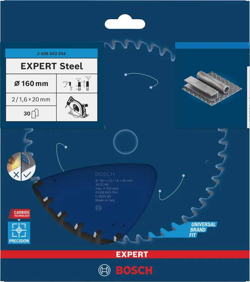Bosch Sirkelsagblad Ø160X2,0X20 Mm Exp Stål 30T