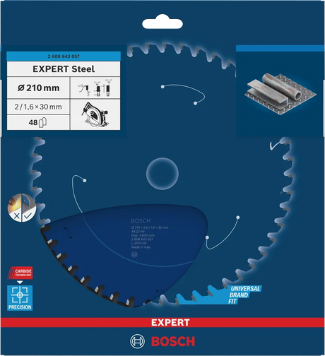 Bosch Sirkelsagblad 210 x 2/1,6 x 30 mm, T48 Steel EXPERT