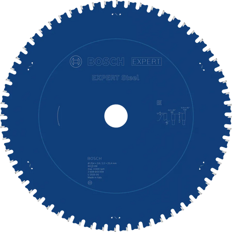 Bosch Sirkelsagblad 254 x 2,6/2,2 x 25,4 mm, T60 Steel EXPERT