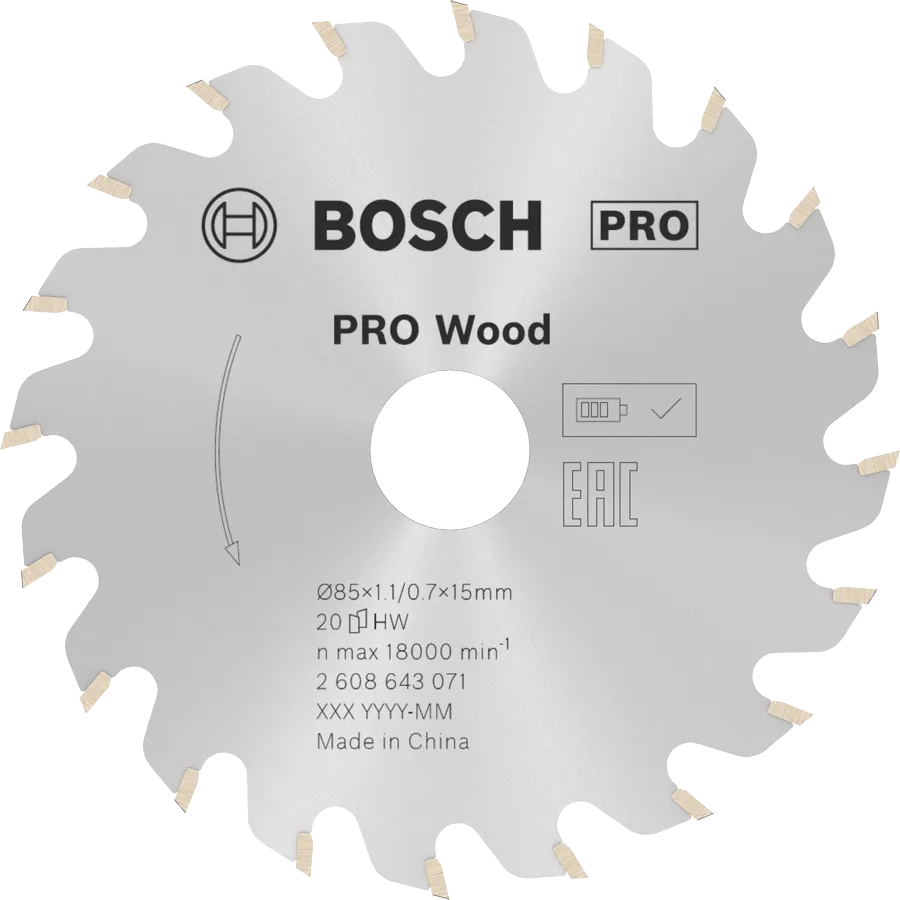 Bosch Sirkelsagblad 85 x 1,1 x 15 mm Wood PRO