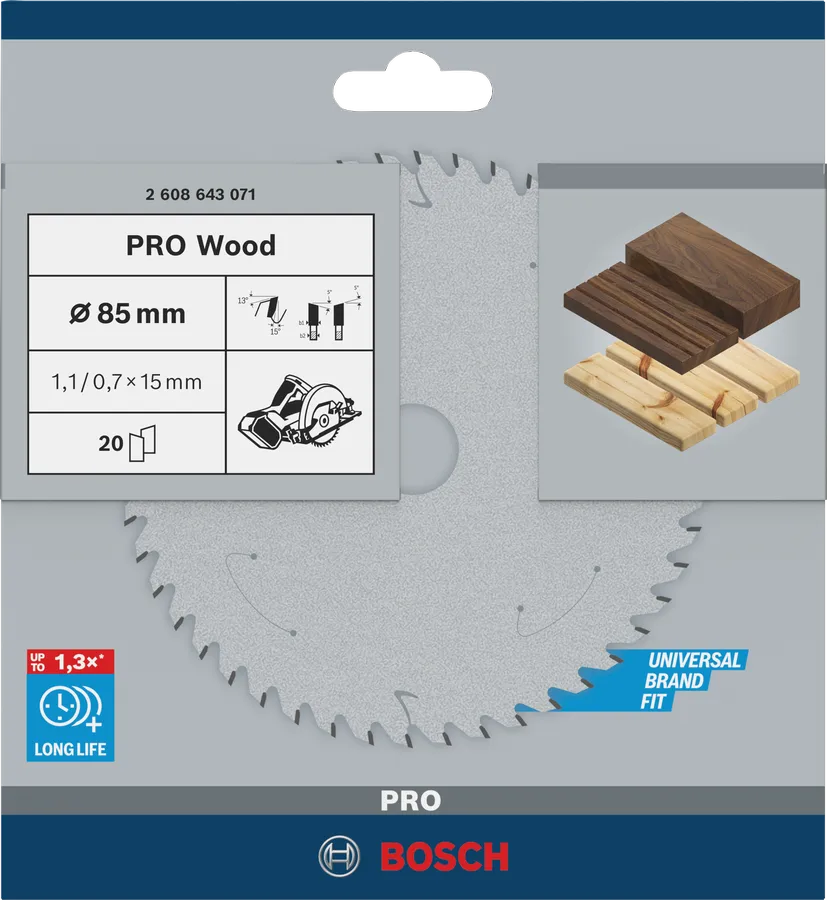 Bosch Sirkelsagblad 85 x 1,1 x 15 mm Wood PRO