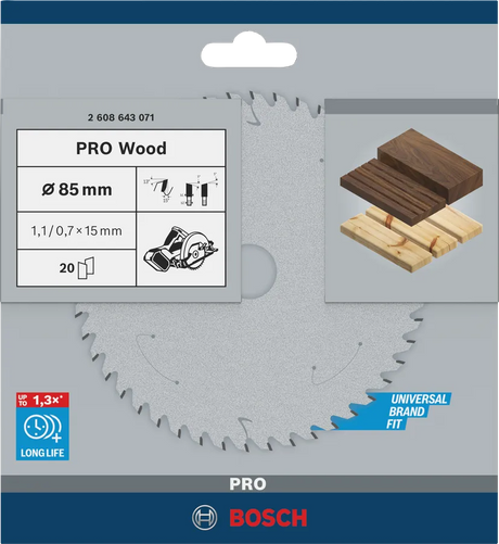 Bosch Sirkelsagblad 85 x 1,1 x 15 mm Wood PRO
