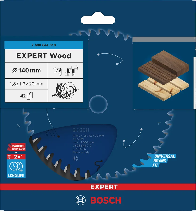 Bosch Sirkelsagblad 140 x 1,8/1,3 x 20 mm, T42 Wood EXPERT