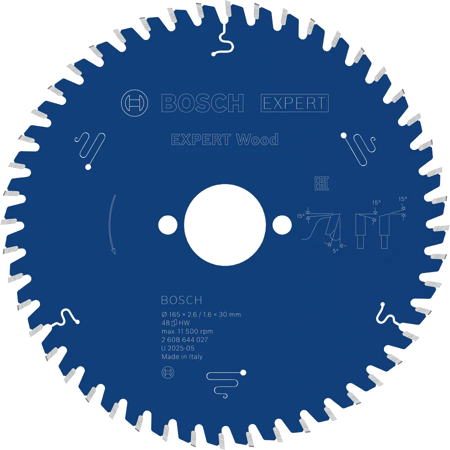 Bosch Sirkelsagblad Sirkelsagblad 165 x 2,6/1,6 x 30 mm, T48 Wood EXPERT
