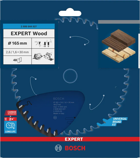 Bosch Sirkelsagblad Sirkelsagblad 165 x 2,6/1,6 x 30 mm, T48 Wood EXPERT
