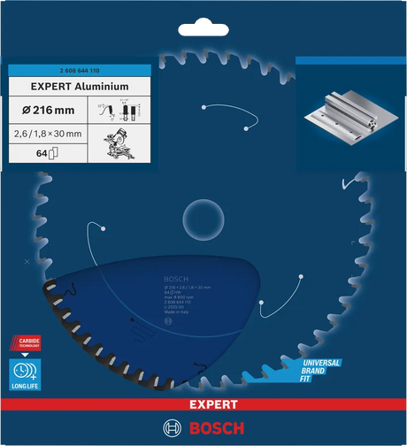 Bosch Sirkelsagblad 216 x 2,6/1,8 x 30 mm, T64 Aluminium EXPERT