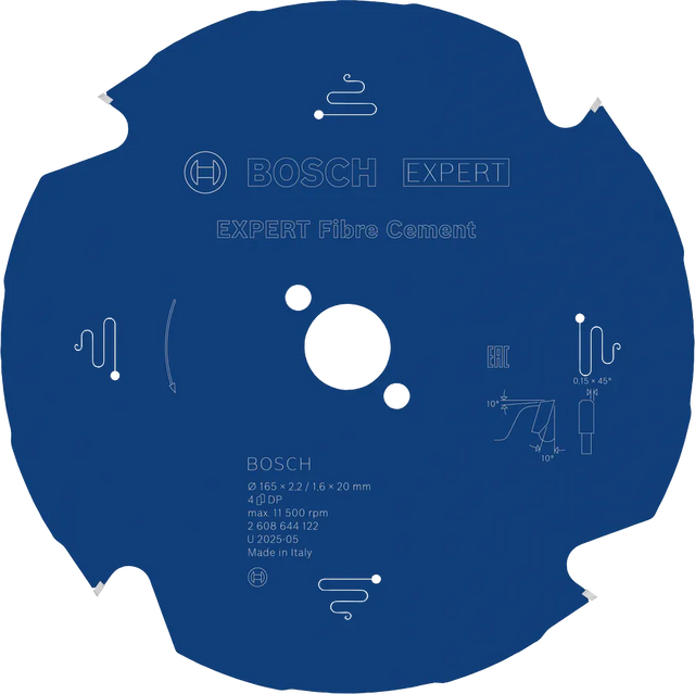 Bosch Sirkelsagblad 165 x 2,2/1,6 x 20 mm, T4 Fibre Cement EXPERT