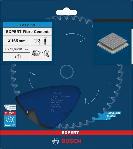 Bosch Sirkelsagblad 165 x 2,2/1,6 x 20 mm, T4 Fibre Cement EXPERT